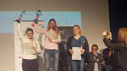 Dr Małgorzata Salamonowicz na podium zawodów