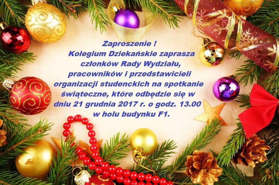 Zaproszenie na spotkanie świąteczne WFoAM