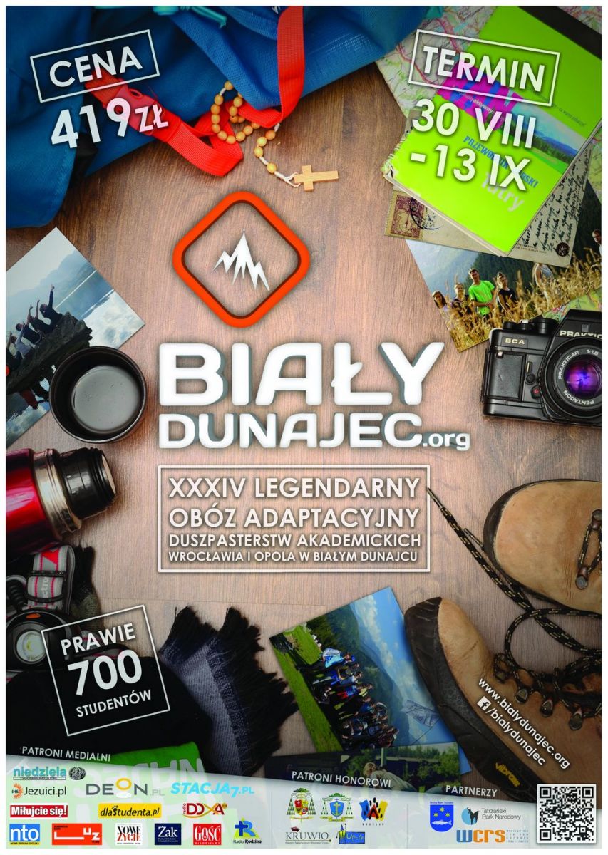 Plakat promujący obóz adaptacyjny duszpasterstwa