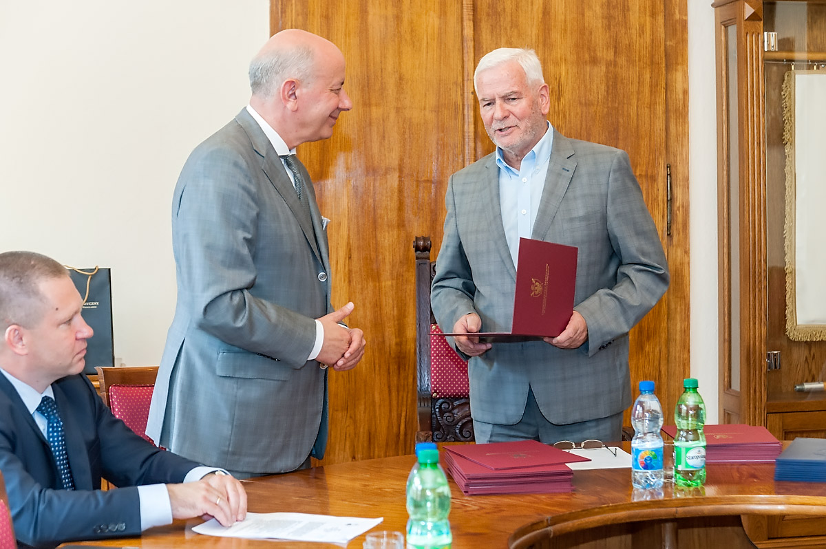 Adam Grehl, prof. Marek Ziętek gratulacje