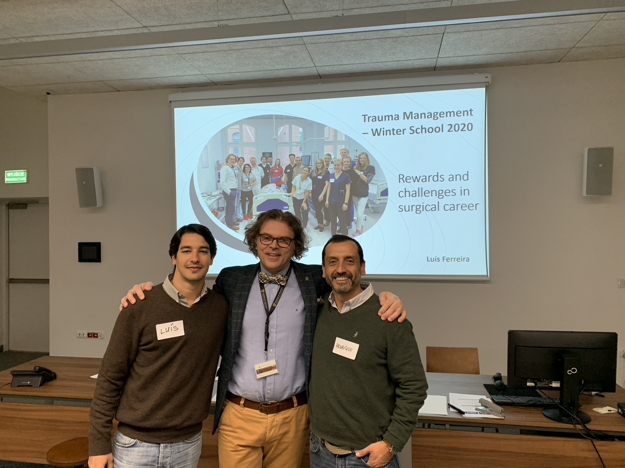 dr Piotr Kolęda oraz goście z Portugalii – prof. Henrique Alexandrino oraz prof. Luis Ferreira.