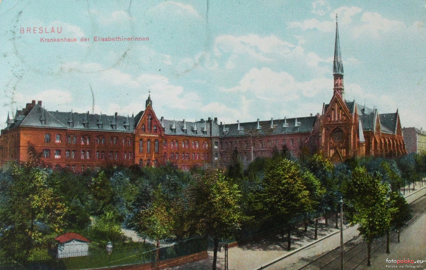 Budynek obecnej Katedry i Kliniki Pulmonologii i Nowotworów Płuc - około 1905 r.