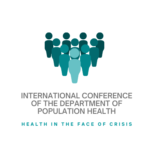 Logo of the International Hybrid Conference of the Department of Population Health "Population health in the face of crisis"