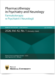 cover Pharmacotherapy in Psychiatry and Neurology Farmakoterapia w Psychiatrii i Neurologii