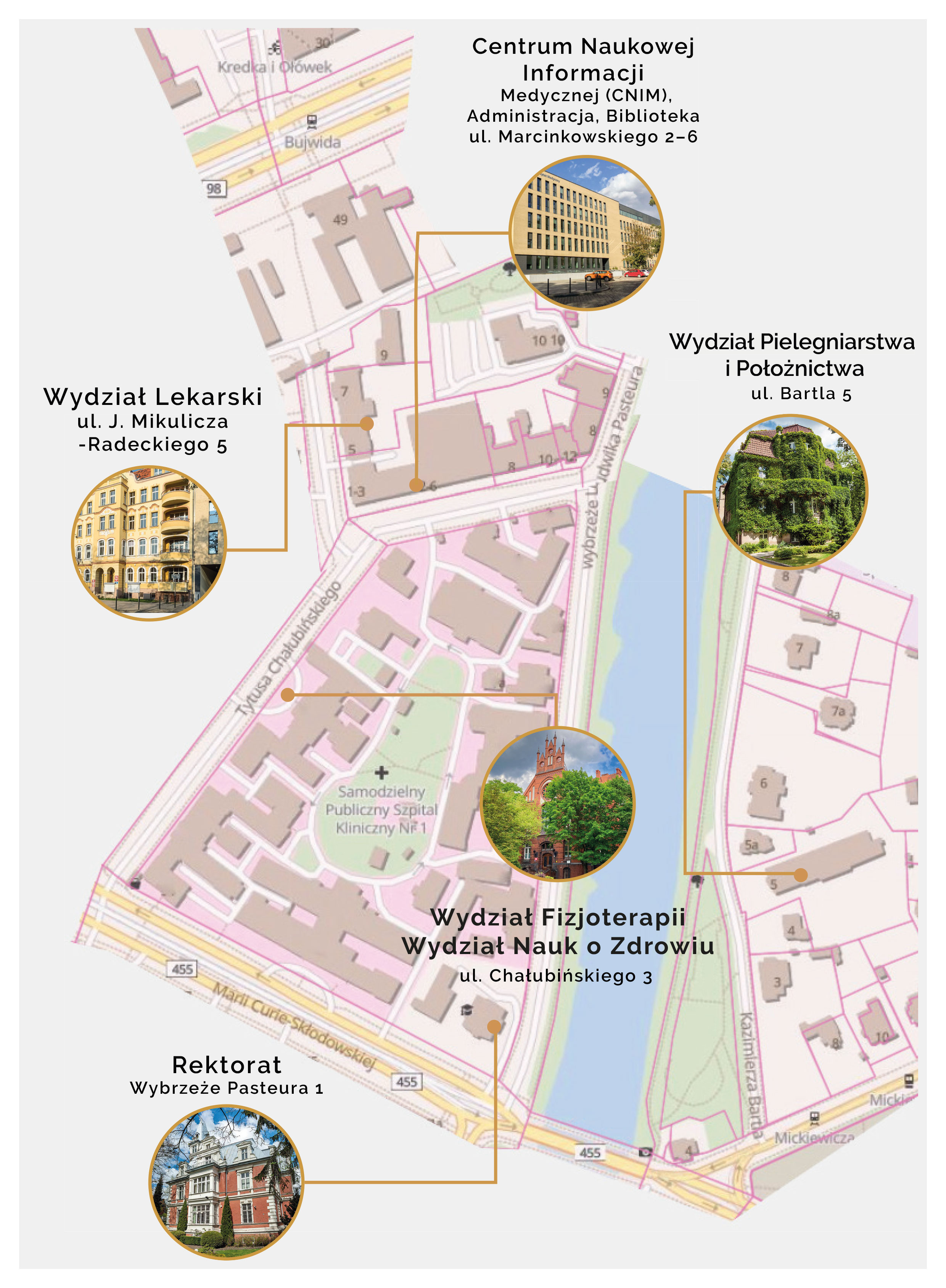 mapa kampusu UMW